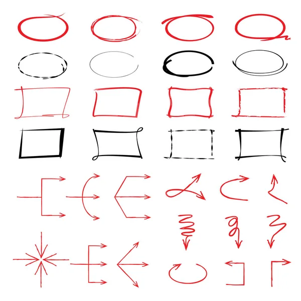 Handgezeichnete Markerelemente Einfach Vektorillustration — Stockvektor