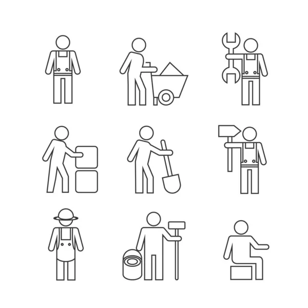 Arbeitskräfte Web Icons Gesetzt Vektorillustration — Stockvektor