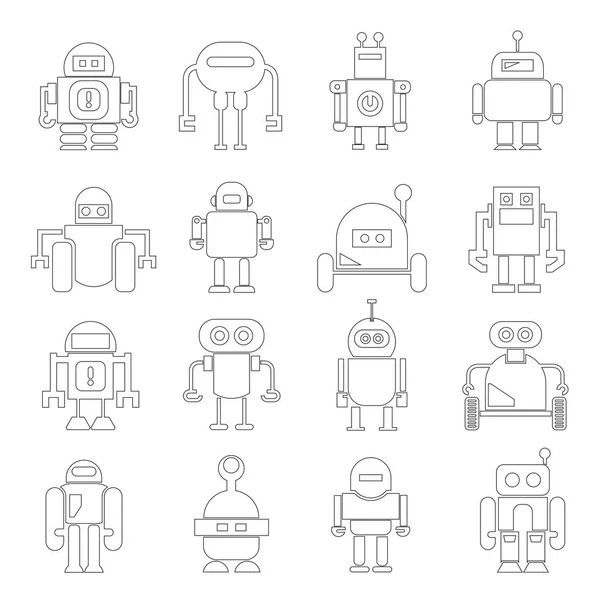 Ilustracji Wektorowych Nowoczesnych Robotów Ikon — Wektor stockowy