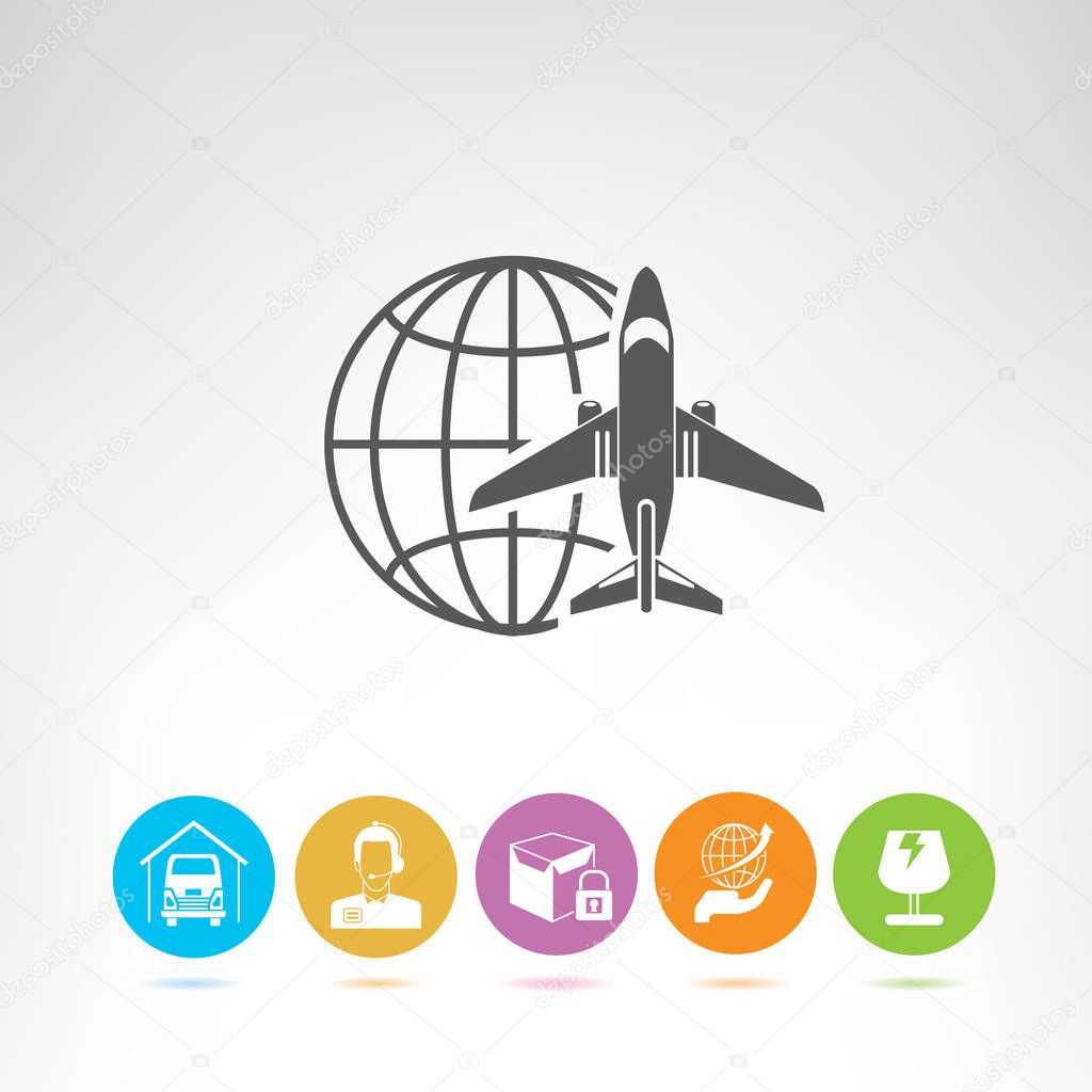 Web icon. Vector illustration of  airplane
