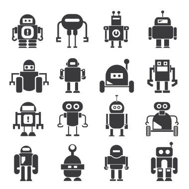 vektör Illustration modern robotlar, simgeler