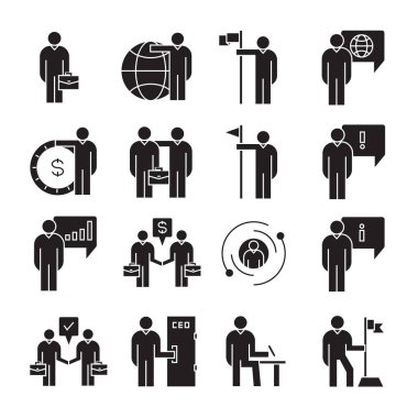 iş simgeleri kümesi, vektör illüstrasyonu