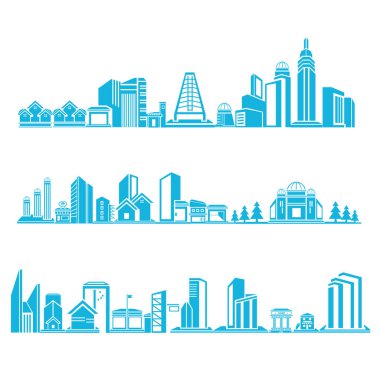 Cityscape binalar vektör Illustration