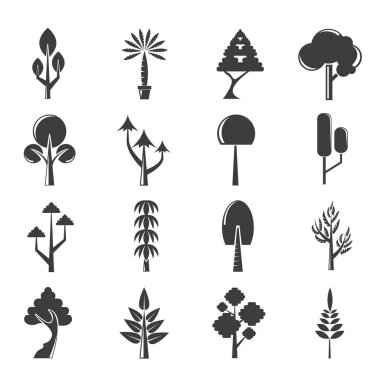 ağaçlar, simgeler vektör Illustration 