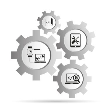 İş konsepti. İş simgelerinin vektör çizimi