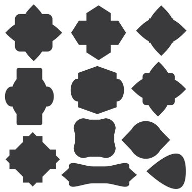 Etiketler veya afiş ayarlayın. Vektör Illustration 