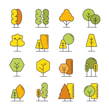 ağaçlar, simgeler vektör Illustration 