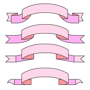 şeritler veya afiş ayarlayın. Vektör Illustration 