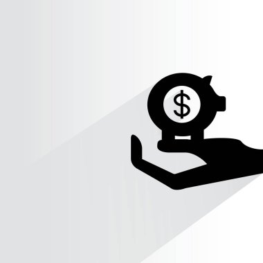 iş kavramı, dolar işareti ile el vektör illüstrasyon 