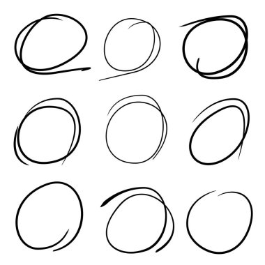 Siyah işaretlerle yapılan daireler