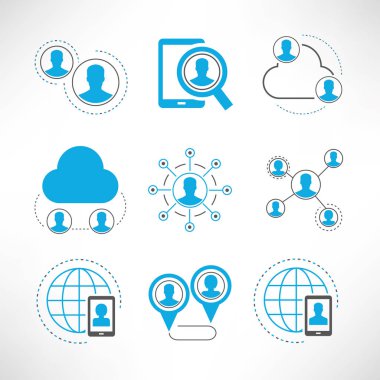 iş simgeleri kümesi, vektör illüstrasyonu