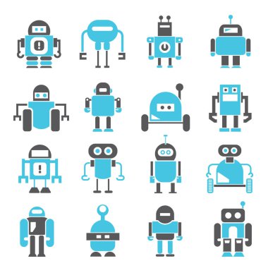 vektör Illustration modern robotlar, simgeler