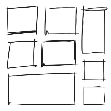 siyah grunge çerçeve kümesi