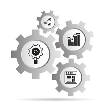 İş konsepti. İş simgelerinin vektör çizimi