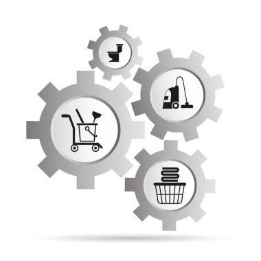 Vektör illüstrasyon, web simgeleri ile dişliler 