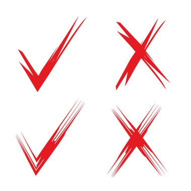 el çizilmiş onay işareti, yanlış işaret, çizim onay işareti