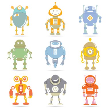 vektör Illustration modern robotlar, simgeler