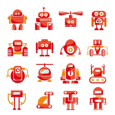vektör Illustration modern robotlar, simgeler