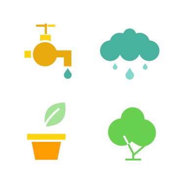 Bahçe web simgeleri ayarlandı. Vektör illüstrasyonu          