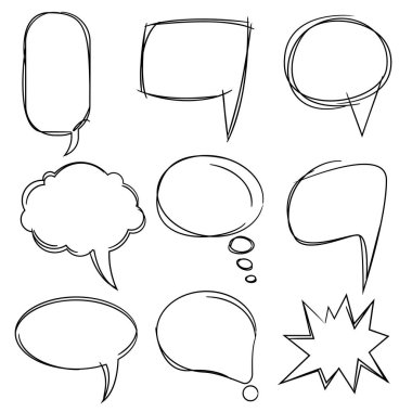 konuşma kabarcıkları kümesi, sadece vektör illüstrasyon