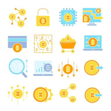 cryptocurrency simgelerinin vektör çizimi