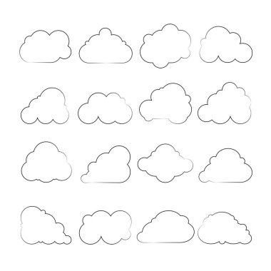 bulutlar simgeleri kümesi, sadece vektör illüstrasyon