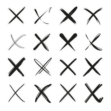 yanlış işaret simgeleri kümesi, çapraz işaretler, x işaretleri