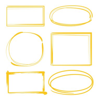 sarı işaretleyici metin seçim vektörü, daire işareti, çerçeve işaretleyici