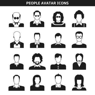 avatar seti, vektör illüstrasyon 