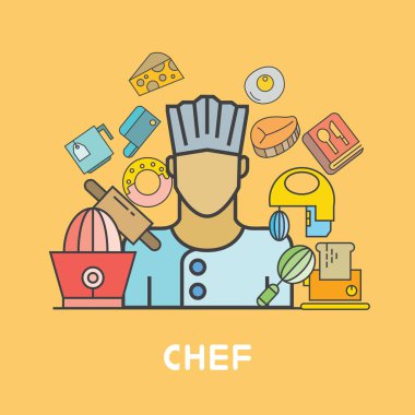 Şef Web simgesi vektör illüstrasyonu 