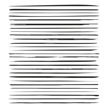 siyah mürekkep fırça kontur çizgi seti