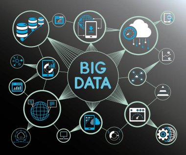 Vektör illüstrasyon. büyük veri kavramı