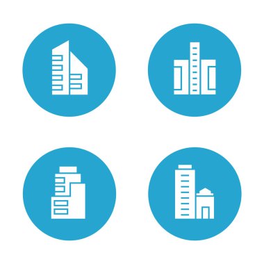 modern binaların vektör Illustration, simgeler