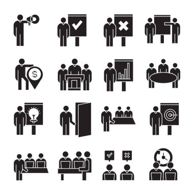 iş simgeleri kümesi, vektör illüstrasyonu