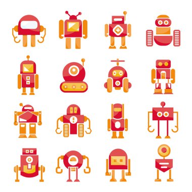 vektör Illustration modern robotlar, simgeler
