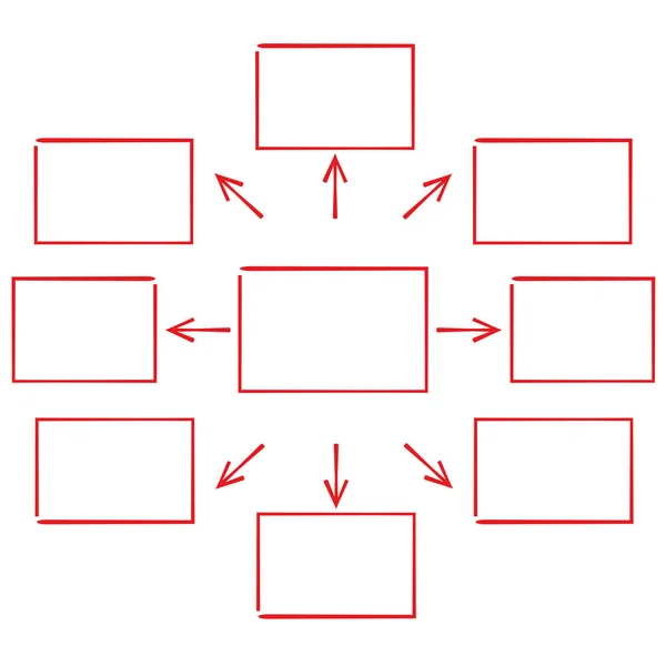 Hand Drawn Mind Mapping Diagram — Archivo Imágenes Vectoriales