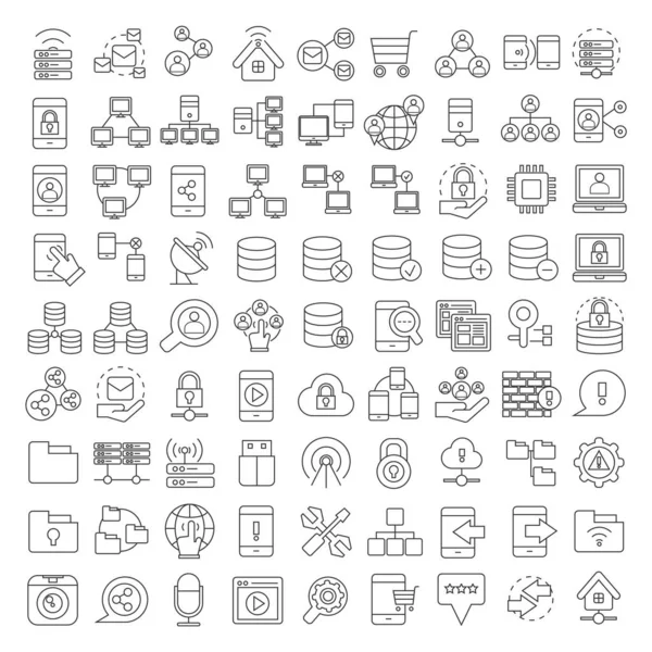 Conjunto Iconos Web Ilustración Vectorial — Vector de stock