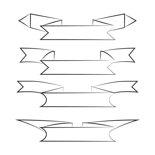 带状或横幅设置 矢量插图 — 图库矢量图片