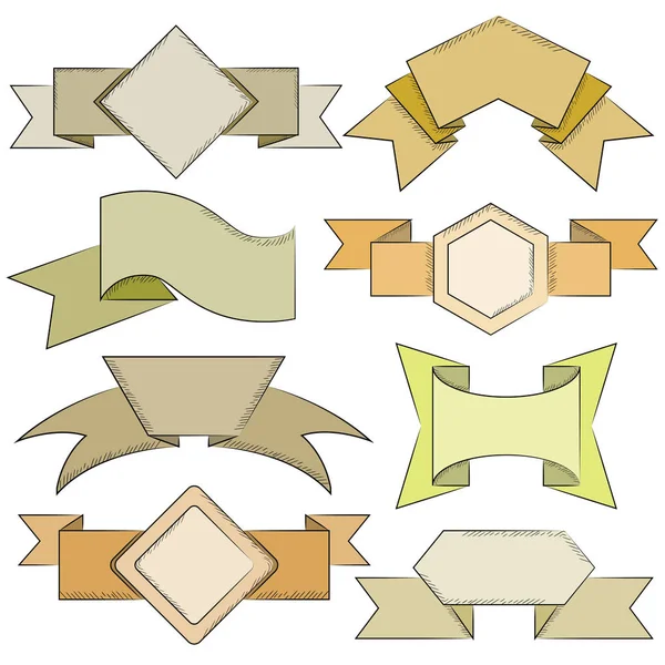 Panglici Sau Bannere Setate Ilustrație Vectorială — Vector de stoc