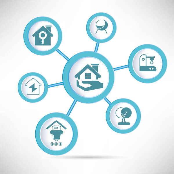 Vector illustration,  smart house   web icons  