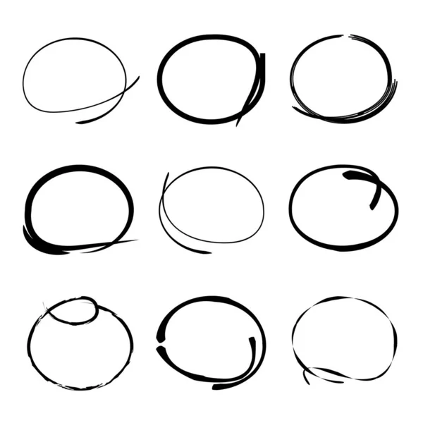 Elementos Marcadores Desenhados Mão Simplesmente Ilustração Vetorial —  Vetores de Stock