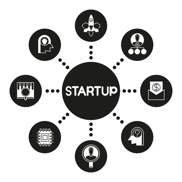 Concepto Negocio Ilustración Vectorial Startup — Vector de stock