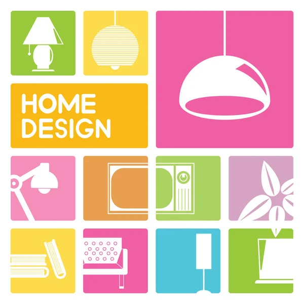 Illustrazione Vettoriale Concetto Home Design — Vettoriale Stock