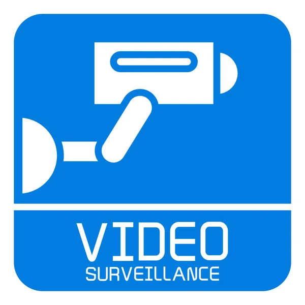 Ilustración Vectorial Videovigilancia Azul — Vector de stock