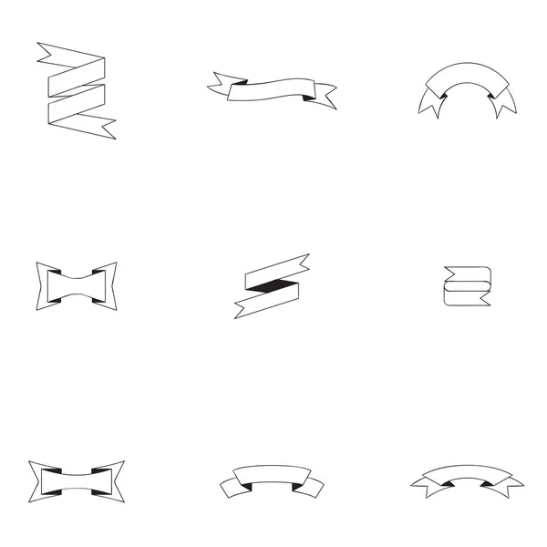 Rubans Bannières Ensemble Illustration Vectorielle — Image vectorielle