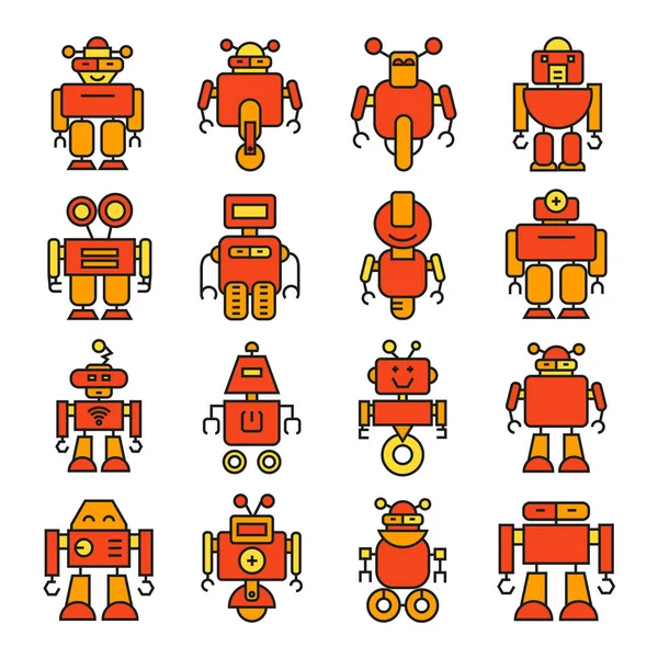 Vektor Illustration Robotar — Stock vektor