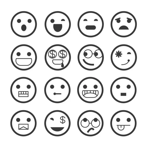 Ilustrasi Vektor Dari Ikon Emoji - Stok Vektor