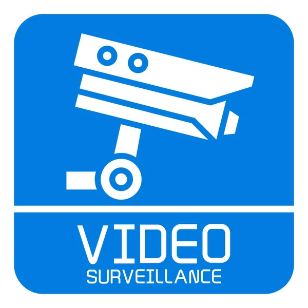 Ilustración Vectorial Videovigilancia Azul — Vector de stock