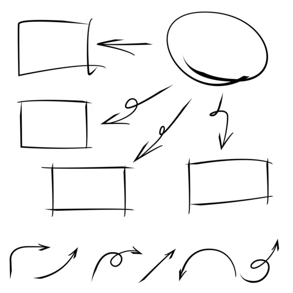 Elementos Marcadores Dibujados Mano Simplemente Ilustración Vectorial — Vector de stock