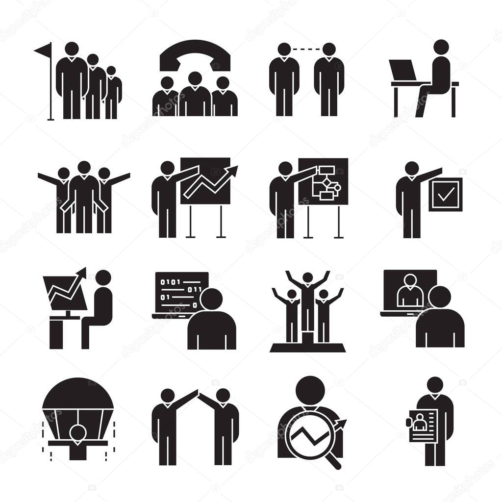 set of  business  icons, vector illustration